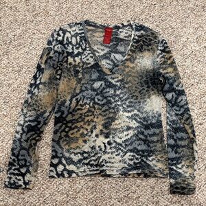 Stylish Animal Print Long Sleeve Top